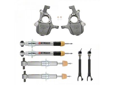 Belltech Lowering Kit with Street Performance Struts; 2 to 3.50-Inch Front / 1 to 3.50-Inch Rear (21-23 Tahoe w/o ARC or MagneRide)