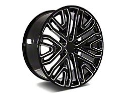 Factory Style Wheels SLE Style Gloss Black Milled 6-Lug Wheel; 22x9; 24mm Offset (07-13 Sierra 1500)