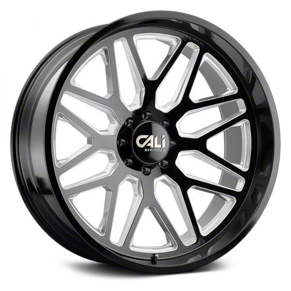 Cali Off-Road Invader Gloss Black Milled 6-Lug Wheel; 22x12; -51mm Offset (15-20 Yukon)