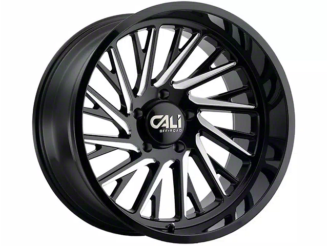 Cali Off-Road Purge Gloss Black Milled Spokes 6-Lug Wheel; 22x12; -51mm Offset (07-14 Yukon)