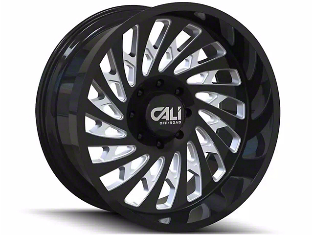 Cali Off-Road Switchback Gloss Black Milled 6-Lug Wheel; 22x12; -51mm Offset (07-14 Yukon)