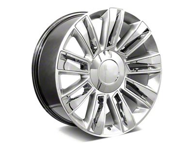 Factory Style Wheels Diamond Style Hyper Silver with Chrome Inserts 6-Lug Wheel; 24x9.5; 24mm Offset (14-18 Silverado 1500)