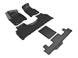 3D MAXpider KAGU Series All-Weather Custom Fit Front, Second Row and Third Row Floor Liners; Black (21-23 Tahoe w/ 2nd Row Bucket Seats)