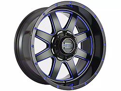 Impact Wheels 804 Gloss Black and Blue Milled 6-Lug Wheel; 20x10; -12mm Offset (19-23 RAM 1500)