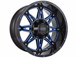 Impact Wheels 810 Gloss Black and Blue Milled 6-Lug Wheel; 20x10; -12mm Offset (19-23 RAM 1500)