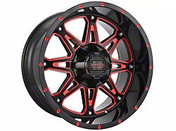 Impact Wheels 810 Gloss Black and Red Milled 6-Lug Wheel; 20x10; -12mm Offset (19-23 Silverado 1500)