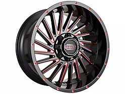 Impact Wheels 812 Gloss Black and Red Milled 6-Lug Wheel; 20x10; -12mm Offset (14-18 Silverado 1500)