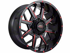 Impact Wheels 815 Gloss Black with Red Machined Face 6-Lug Wheel; 20x10; -12mm Offset (19-23 Ranger)