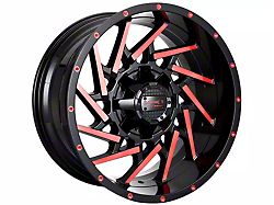 Impact Wheels 816 Gloss Black with Red Machined Face 6-Lug Wheel; 20x10; -12mm Offset (14-18 Silverado 1500)