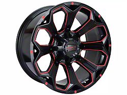 Impact Wheels 817 Gloss Black and Red Milled 6-Lug Wheel; 20x10; -12mm Offset (19-23 Ranger)