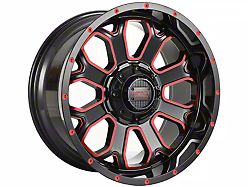 Impact Wheels 818 Gloss Black and Red Milled 6-Lug Wheel; 20x10; -12mm Offset (21-23 Yukon)