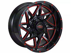 Impact Wheels 821 Gloss Black and Red Milled 6-Lug Wheel; 20x10; -12mm Offset (14-18 Silverado 1500)