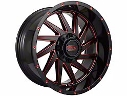 Impact Wheels 811 Gloss Black and Red Milled 6-Lug Wheel; 17x9; 0mm Offset (14-18 Silverado 1500)