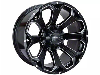 Impact Wheels 817 Gloss Black Milled 6-Lug Wheel; 17x9; 0mm Offset (14-18 Silverado 1500)