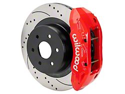 Wilwood Tactical Extreme TX4R Rear Big Brake Kit with 16-Inch Drilled and Slotted Rotors; Red Calipers (07-20 Tahoe)