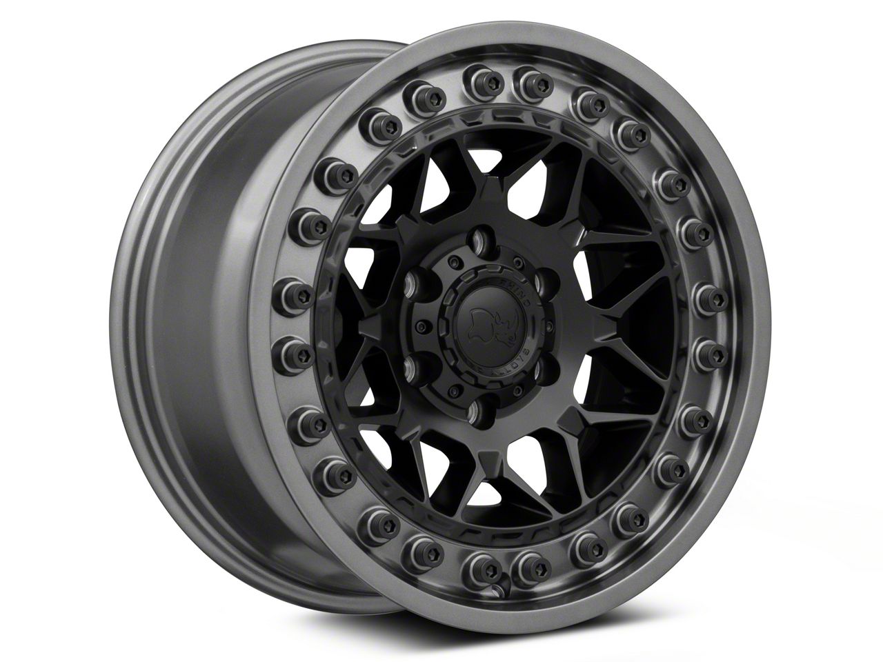 Black Rhino Silverado 1500 Alpha Matte Black with Gunmetal Lip 6-Lug ...