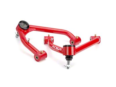 Front Upper Control Arms for 2 to 4-Inch Lift; Red (07-18 Silverado 1500 w/ Stock Cast Steel Control Arms)