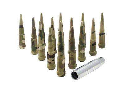 Camo Spike Lug Nut Kit; 14mm x 1.5; Set of 24 (99-23 Sierra 1500)
