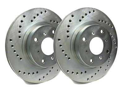 SP Performance Cross-Drilled 6-Lug Rotors with Silver Zinc Plating; Front Pair (21-23 Tahoe, Excluding Police)