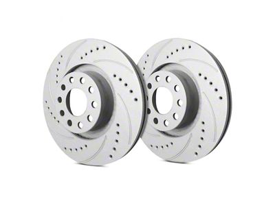 SP Performance Cross-Drilled and Slotted 6-Lug Rotors with Gray ZRC Coating; Front Pair (21-23 Tahoe, Excluding Police)