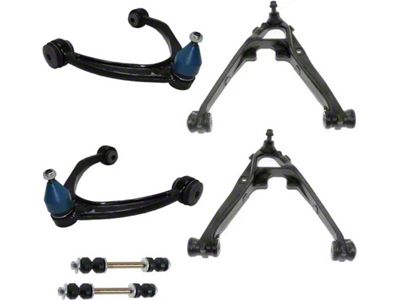 Front Control Arms with Sway Bar Links (07-15 Silverado 1500 w/ Stock Cast Iron Lower Control Arms)