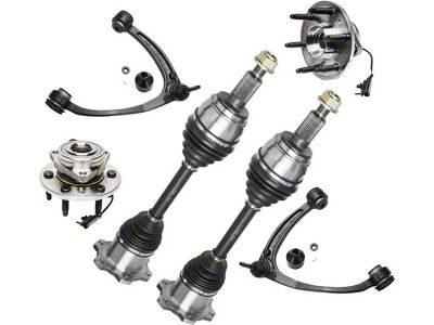 Front CV Axles with Wheel Hub Assemblies and Upper Control Arms (07-14 4WD Tahoe)