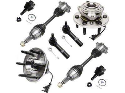 Front CV Axles with Wheel Hub Assemblies, Tie Rods and Ball Joints (07-14 4WD Tahoe)
