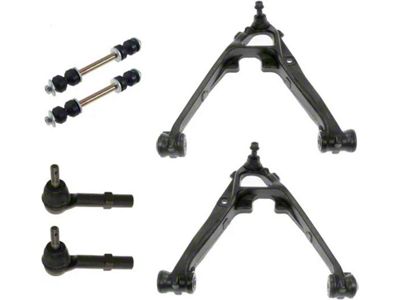 Front Lower Control Arms with Outer Tie Rods and Sway Bar Links (07-13 Silverado 1500 w/ Stock Cast Iron Lower Control Arms)
