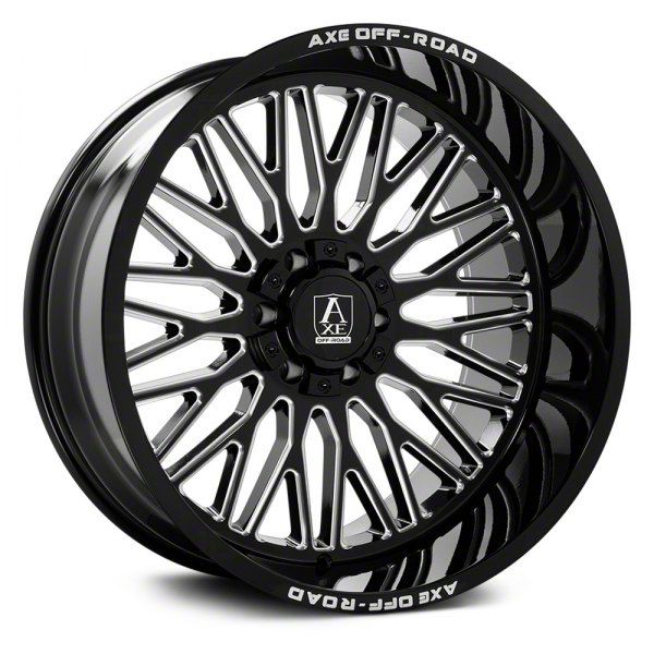 Axe Wheels Silverado 1500 Kratos Gloss Black Milled 6 Lug Wheel 24x14