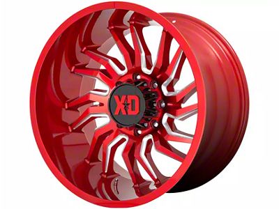XD Tension Candy Red Milled 6-Lug Wheel; 22x10; -18mm Offset (21-23 Yukon)