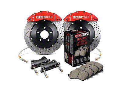 StopTech ST-60 Performance Drilled 2-Piece Front Big Brake Kit with 380x35mm Rotors; Red Calipers (07-14 Tahoe)