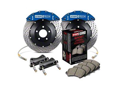 StopTech ST-60 Performance Drilled 2-Piece Front Big Brake Kit; Blue Calipers (07-14 Tahoe)