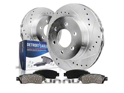 Drilled and Slotted 6-Lug Brake Rotor and Pad Kit; Rear (07-14 Tahoe)
