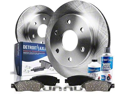 Vented 6-Lug Brake Rotor, Pad, Brake Fluid and Cleaner Kit; Rear (14-18 Silverado 1500)