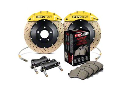 StopTech ST-60 Performance Drilled Coated 2-Piece Front Big Brake Kit; Yellow Calipers (07-14 Tahoe)