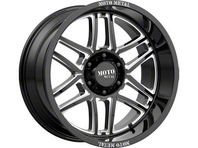 Moto Metal Folsom Gloss Black Milled 6-Lug Wheel; 20x12; -44mm Offset (99-06 Silverado 1500)