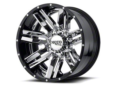 Moto Metal MO202 Chrome Center with Gloss Black Milled Lip 6-Lug Wheel; 20x12; -44mm Offset (99-06 Silverado 1500)