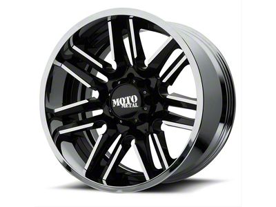 Moto Metal MO202 Gloss Black Machined Center with Chrome Lip 6-Lug Wheel; 20x10; -18mm Offset (99-06 Silverado 1500)