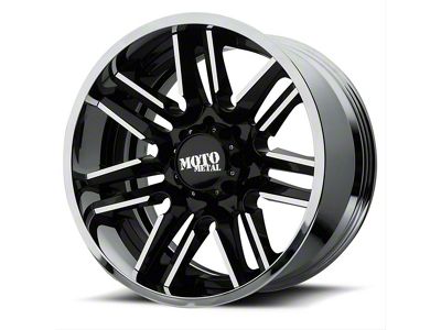 Moto Metal MO202 Gloss Black Machined Center with Chrome Lip 6-Lug Wheel; 20x12; -44mm Offset (99-06 Silverado 1500)