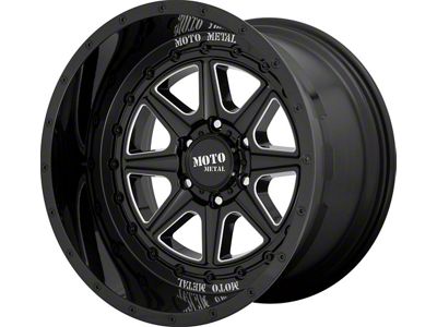 Moto Metal MO801 Phantom Gloss Black Milled 6-Lug Wheel; 20x12; -44mm Offset (99-06 Silverado 1500)