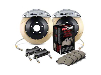 StopTech ST-60 Performance Slotted Coated 2-Piece Front Big Brake Kit; Silver Calipers (07-14 Tahoe)