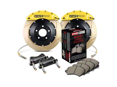 StopTech ST-60 Performance Slotted Coated 2-Piece Front Big Brake Kit; Yellow Calipers (07-14 Tahoe)