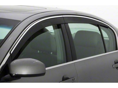 Low Profile Ventvisor Window Deflectors; Front and Rear; Dark Smoke with Chrome Trim (15-20 Tahoe)