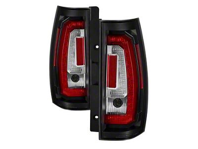 Version 2 LED Tail Lights; Black Housing; Red Clear Lens (07-14 Tahoe, Excluding Hybrid)
