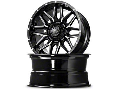 Impact Wheels 819 Gloss Black Milled 6-Lug Wheel; 20x10; -12mm Offset (19-23 Silverado 1500)