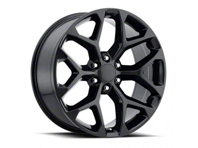 Chevy Snowflake Replica Gloss Black 6-Lug Wheel; 20x9; 27mm Offset (21-23 Tahoe)