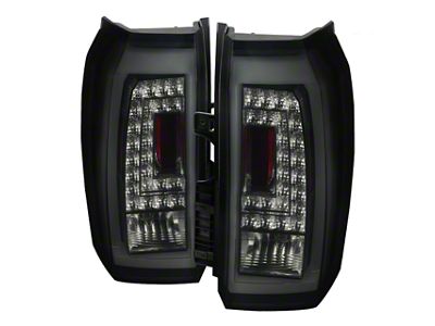 LED Tail Lights; Gloss Black Housing; Smoked Lens (15-20 Tahoe)