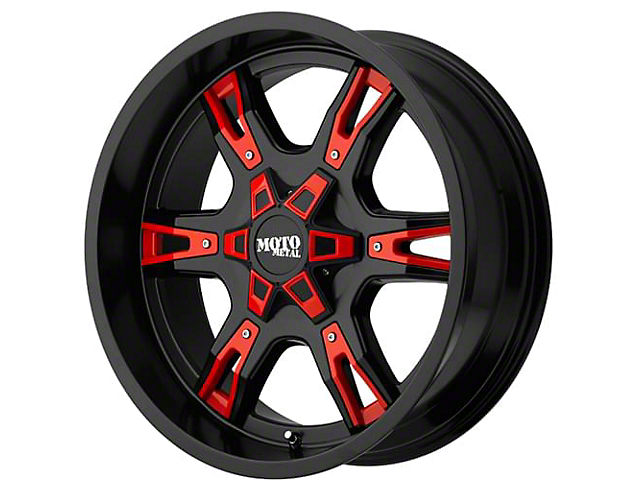 Moto Metal MO969 Satin Black with Red and Chrome Accents 6-Lug Wheel; 20x9; 0mm Offset (07-14 Tahoe)