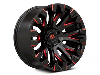 Fuel Wheels Quake Gloss Black Milled with Red Accents 6-Lug Wheel; 20x10; -18mm Offset (19-23 RAM 1500)