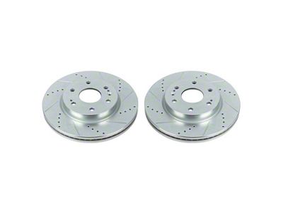 PowerStop Evolution Cross-Drilled and Slotted 6-Lug Rotors; Front Pair (19-23 Silverado 1500)